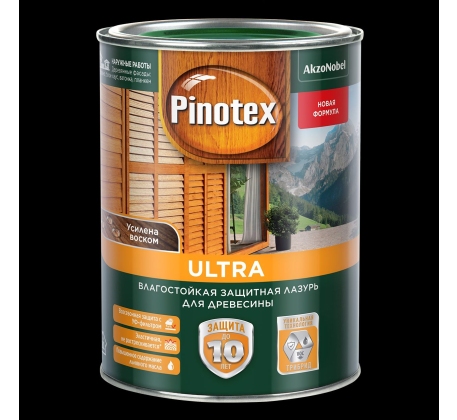 Влагостойкая защитная лазурь Pinotex Ultra для древесины тик ( 1л) 5353798 фото 1